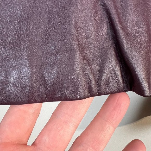 Florence Tanners Leather Jacket 11/12 Women Maroon Biker Zip Up Optional Lining - Picture 7 of 13